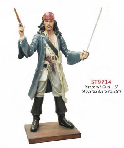 Pirate with Gun 6ft. - Click Image to Close