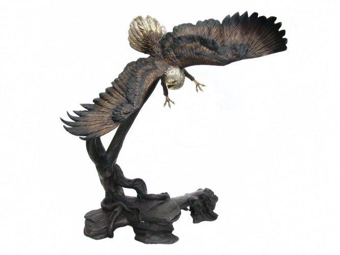 Bronze Flying Eagle Statue 81" - Click Image to Close