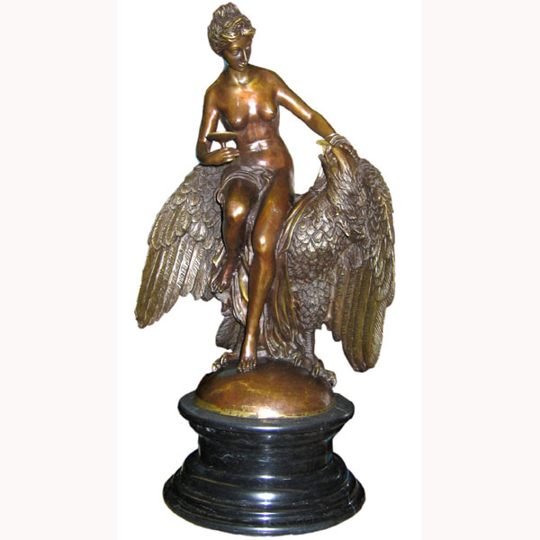 Bronze Nude Girl with Eagle