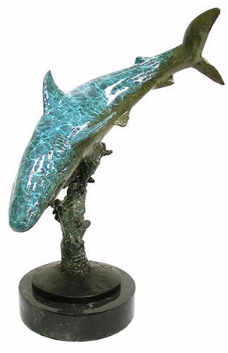 Shark on Marble Base - Click Image to Close