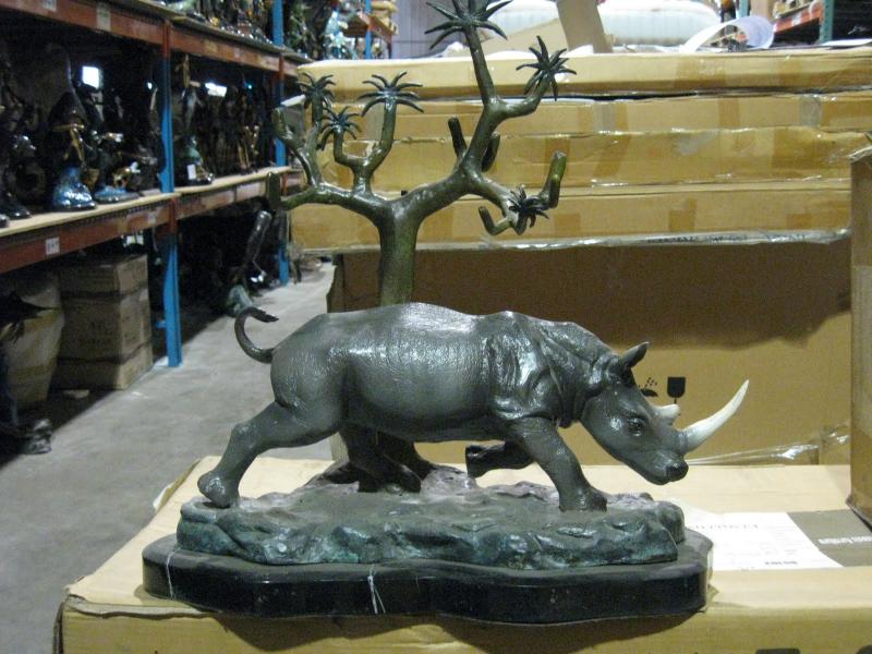 Rhino with Marble Base