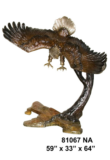 Bronze Eagle Flying Right - Click Image to Close