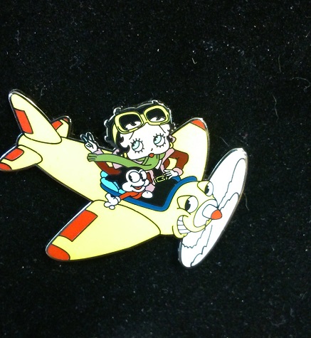 Betty Boop "Smiling Plane" Pin - Click Image to Close