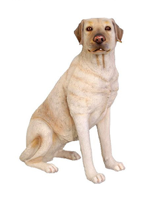 Bronze Sitting Labrador - Click Image to Close
