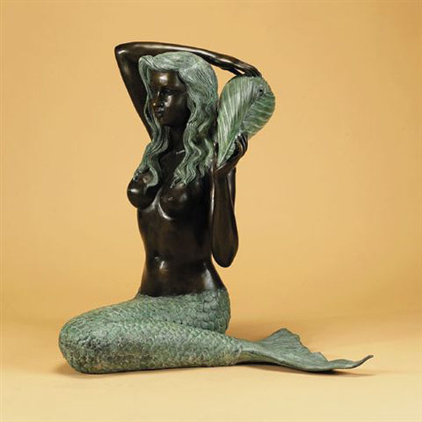 Bronze Mermaid Holding Shell