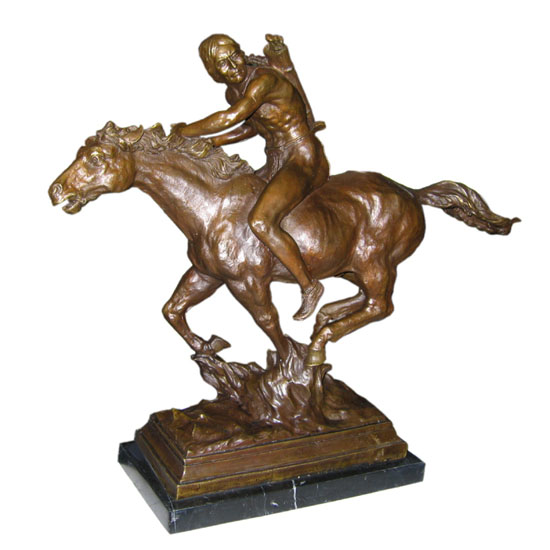 Bronze Indian on Horse - Click Image to Close