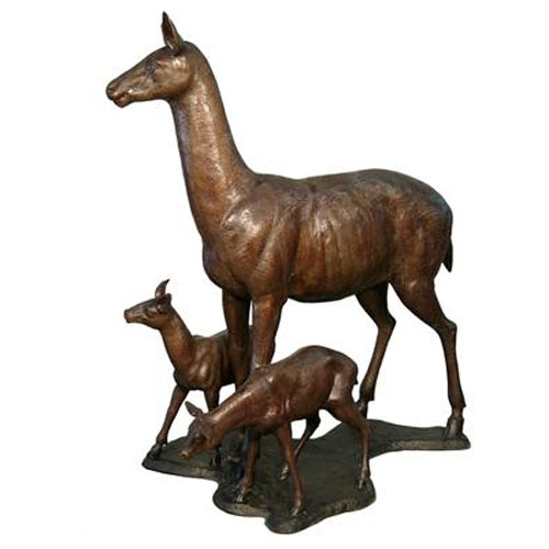 Bronze Doe and Baby Deer - Click Image to Close