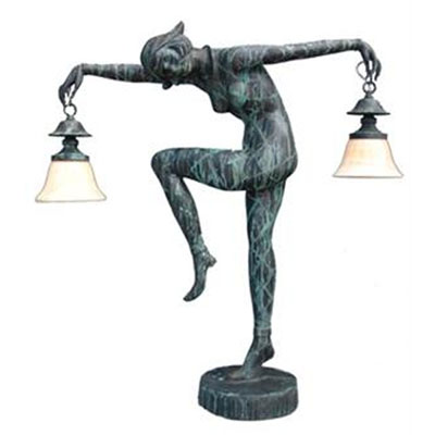 Bronze Figural Torchere - Click Image to Close