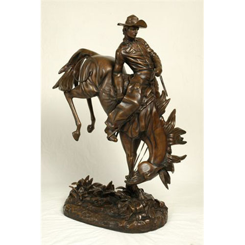 Bronze Cowboy on Horse - Click Image to Close