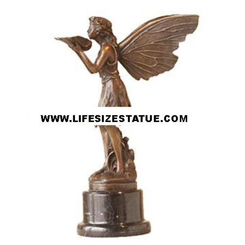Bronze Angel with Marble Base